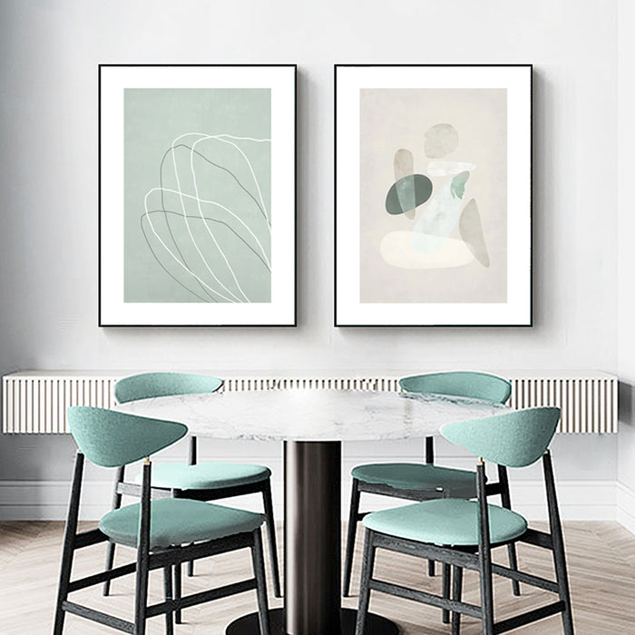 Wall Art 40Cmx60Cm Abstract Body And Lines 2 Sets Black Frame Canvas