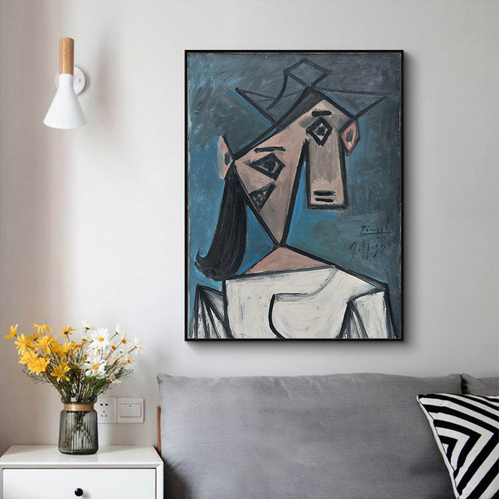 Wall Art 90Cmx135Cm Head Of A Woman By Pablo Picasso Black Frame Canvas
