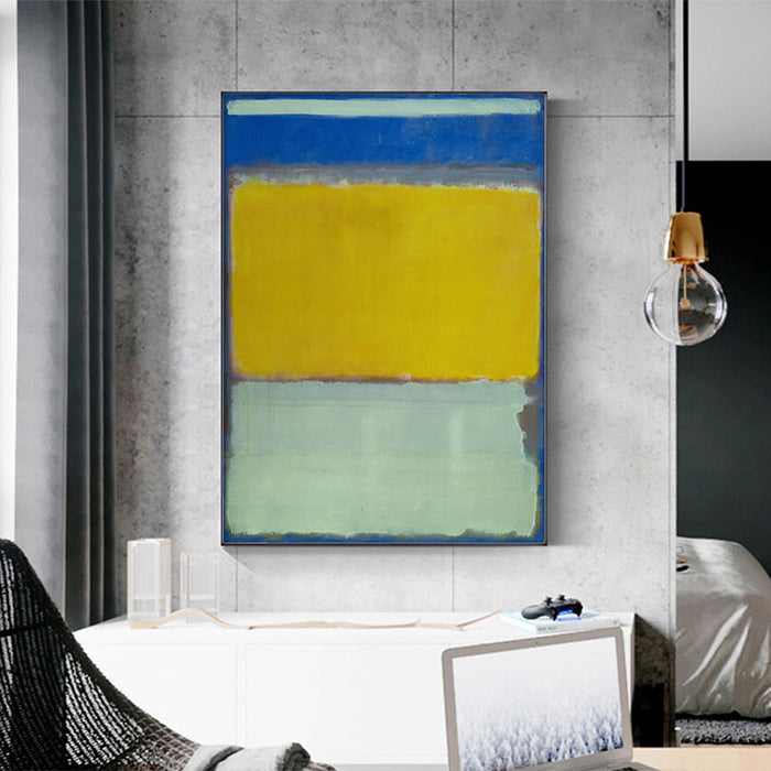 Wall Art 40Cmx60Cm Blue Yellow Green By Mark Rothko Black Frame Canvas
