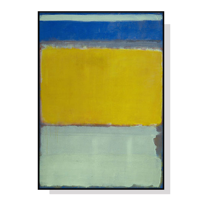Wall Art 100Cmx150Cm Blue Yellow Green By Mark Rothko Black Frame Canvas