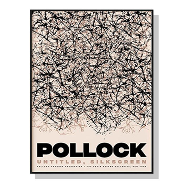Wall Art 100Cmx150Cm Jackson Pollock Exhibition Ii Black Frame Canvas