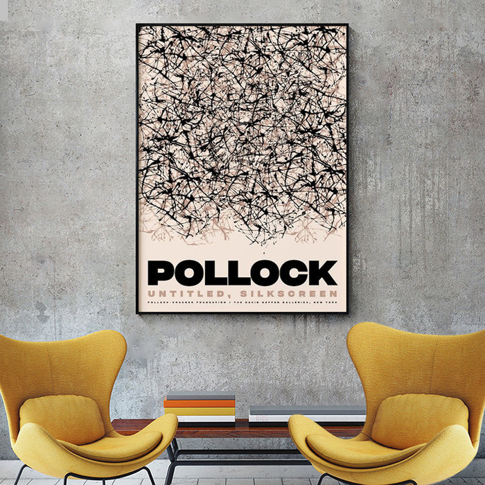 Wall Art 100Cmx150Cm Jackson Pollock Exhibition Ii Black Frame Canvas