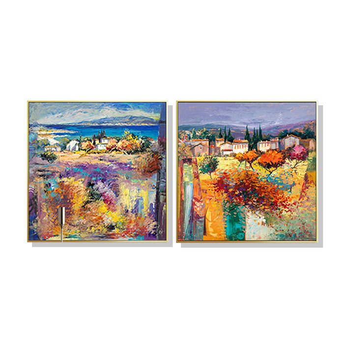 Wall Art 40Cmx40Cm Estate Italiana 2 Sets Gold Frame Canvas