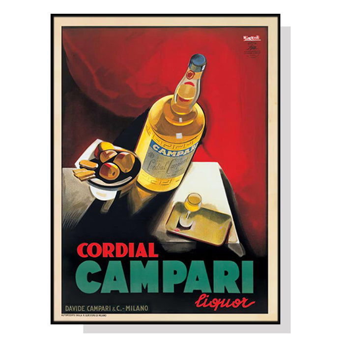 Wall Art 100Cmx150Cm Cordial Campari Liquor Black Frame Canvas