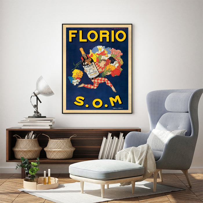 Wall Art 40Cmx60Cm Florio S.O.M Black Frame Canvas
