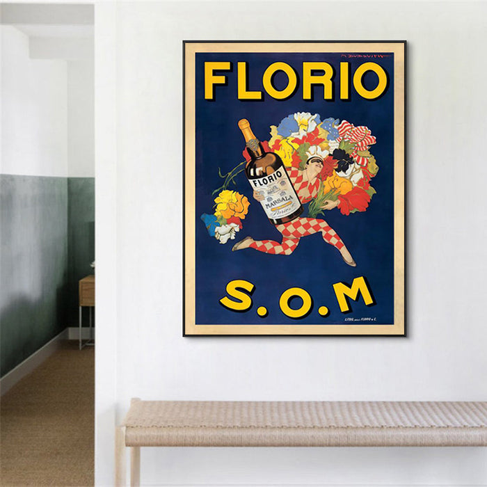 Wall Art 100Cmx150Cm Florio S.O.M Black Frame Canvas