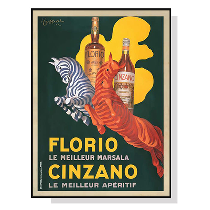 Wall Art 40Cmx60Cm Florio Cinzano Black Frame Canvas