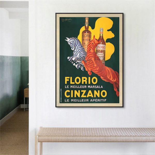 Wall Art 40Cmx60Cm Florio Cinzano Black Frame Canvas