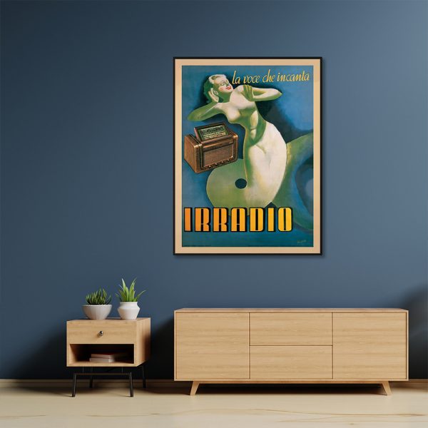 Wall Art 90Cmx135Cm Irradio Cinzano Black Frame Canvas