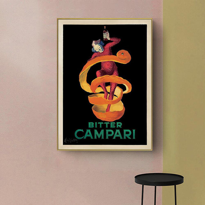 Wall Art 40Cmx60Cm Bitter Campari Gold Frame Canvas