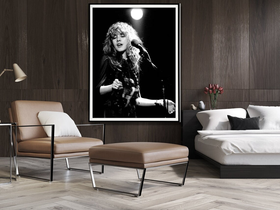 Wall Art 30Cmx40Cm Young Stevie Nicks In Concert Poster Black Frame Canvas