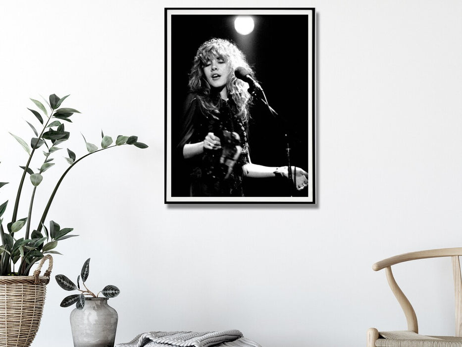 Wall Art 40Cmx60Cm Young Stevie Nicks In Concert Poster Black Frame Canvas