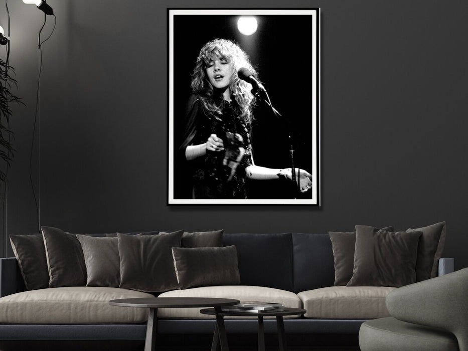 Wall Art 40Cmx60Cm Young Stevie Nicks In Concert Poster Black Frame Canvas
