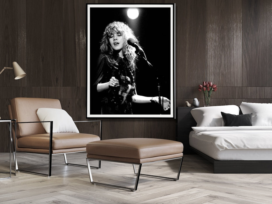 Wall Art 100Cmx150Cm Young Stevie Nicks In Concert Poster Black Frame Canvas