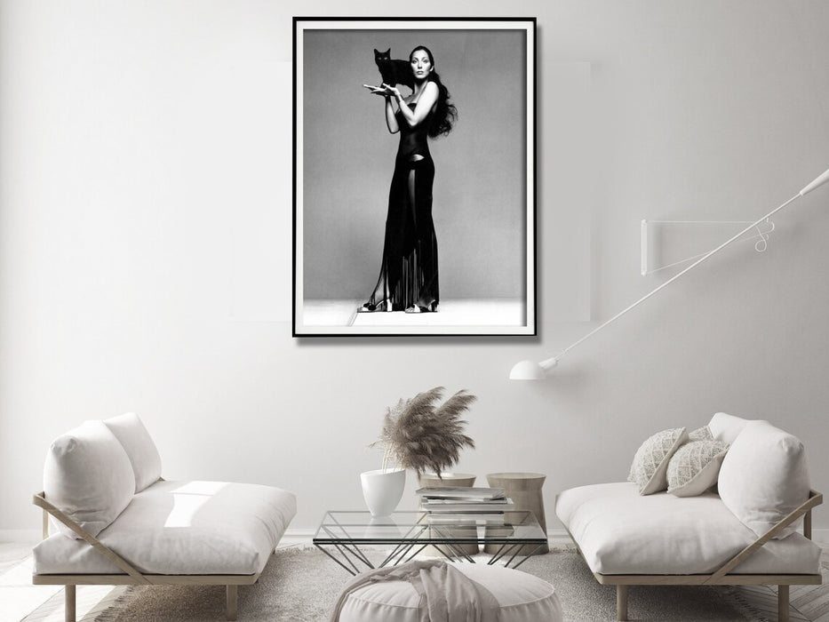 Wall Art 30Cmx40Cm Cher Music Black And White Black Frame Canvas