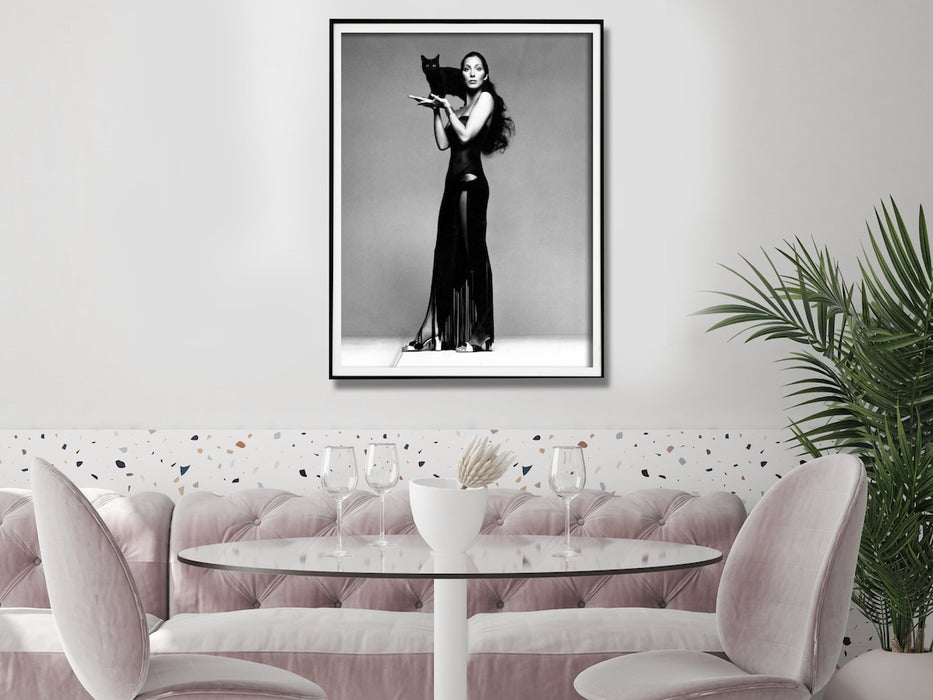 Wall Art 30Cmx40Cm Cher Music Black And White Black Frame Canvas