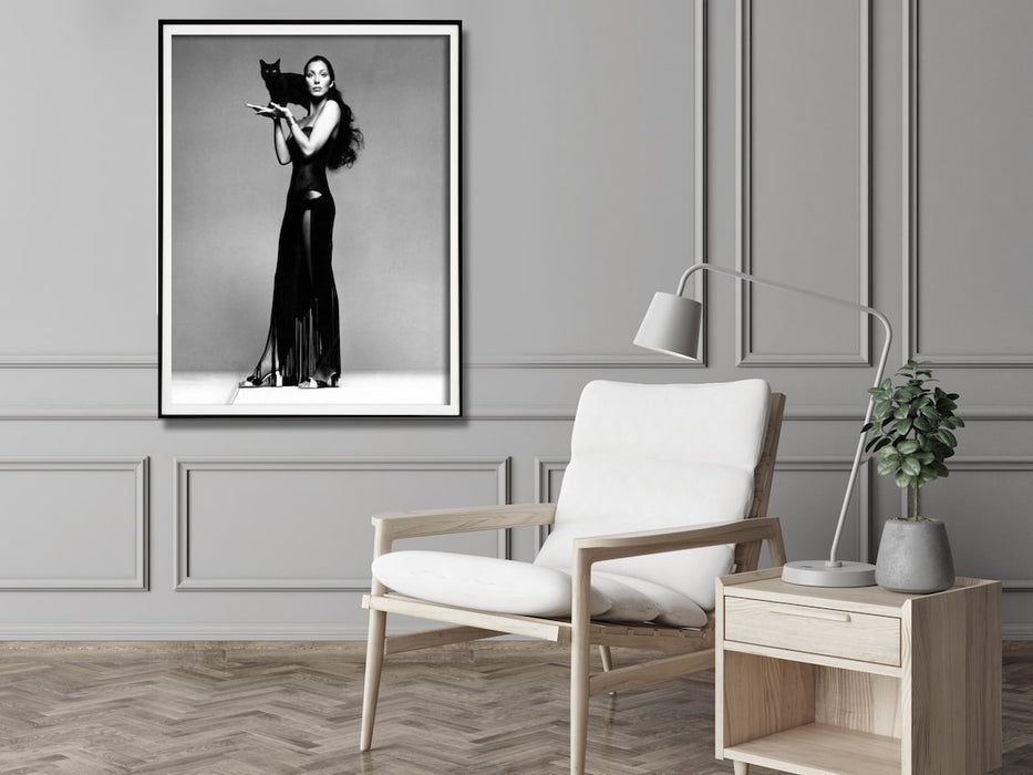 Wall Art 100Cmx150Cm Cher Music Black And White Black Frame Canvas