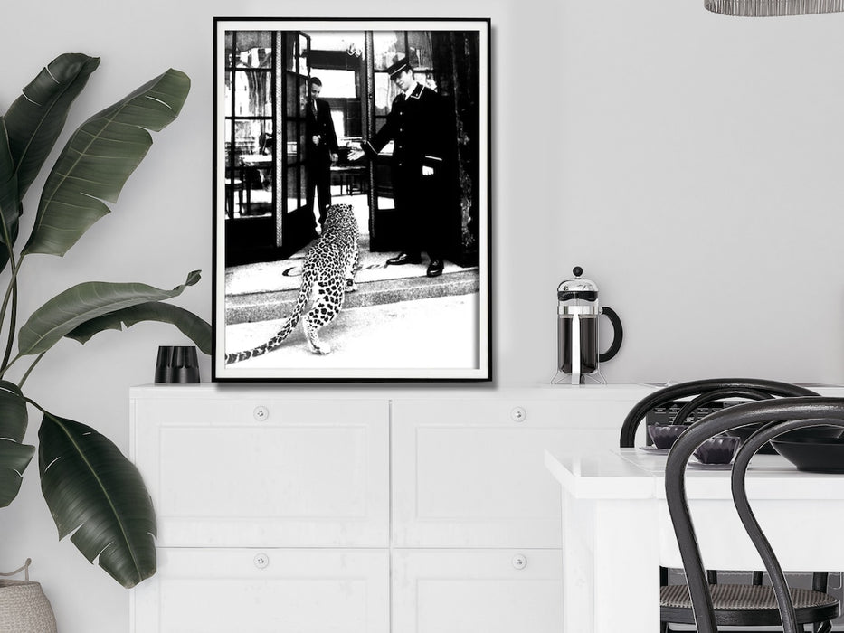 Wall Art 30Cmx40Cm Luxury Brand Leopard Jewelry Shop Poster Black Frame Canvas