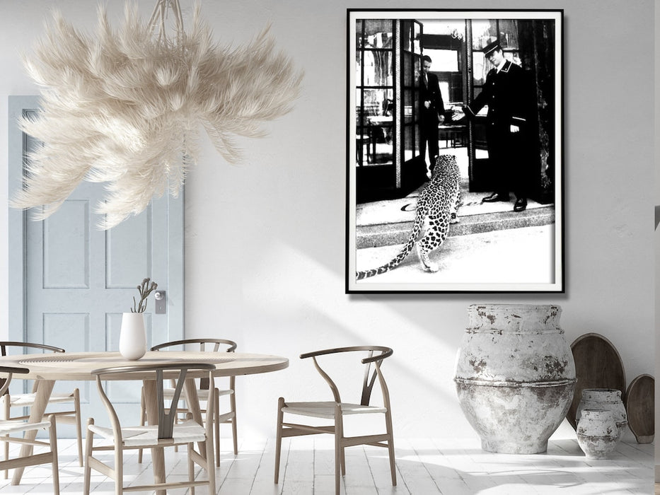 Wall Art 100Cmx150Cm Luxury Brand Leopard Jewelry Shop Poster Black Frame Canvas