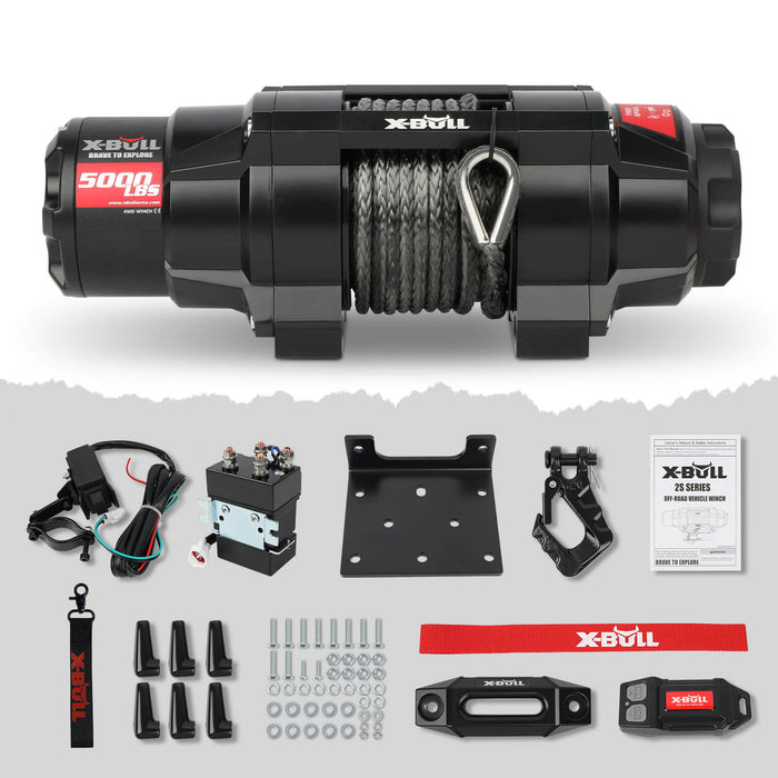 5000Lbs Electric Winch 12V Synthetic Rope Atv Utv Boat Upgraded Version