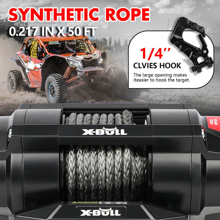 5000Lbs Electric Winch 12V Synthetic Rope Atv Utv Boat Upgraded Version