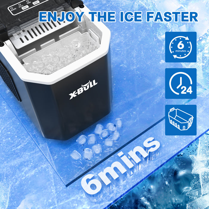 Ice Maker Machine Commercial Portable Ice Cube 2.2L Home Bar Benchtop Black