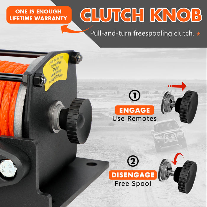 12V Electric Winch 3000Lbs Synthetic Rope Wireless Remote Atv Utv Boat