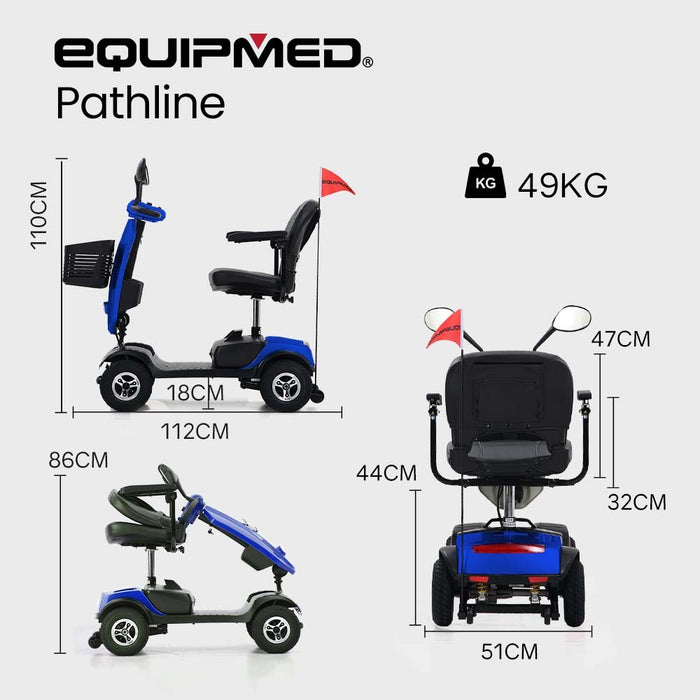 Electric Mobility Scooter For Elderly Motorized Riding Older Adults Aid Portable E-Scooter