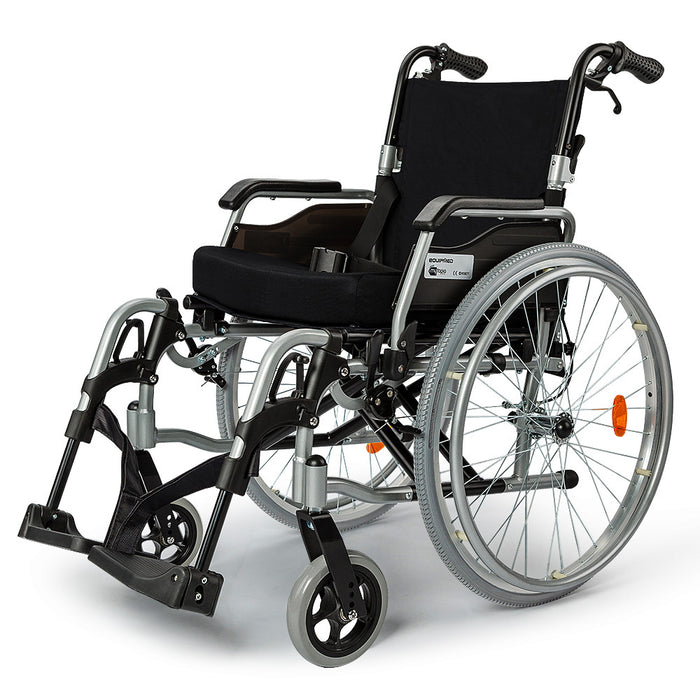 24 Inch Portable Folding Wheelchair 24" Mobility Wheel Chair Alloy Senior Elderly Aid
