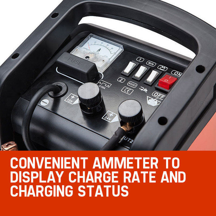 280 Amp Car Battery Charger 12V / 24V Jump Starter For Atv Boat Truck Tractor 15A Plug
