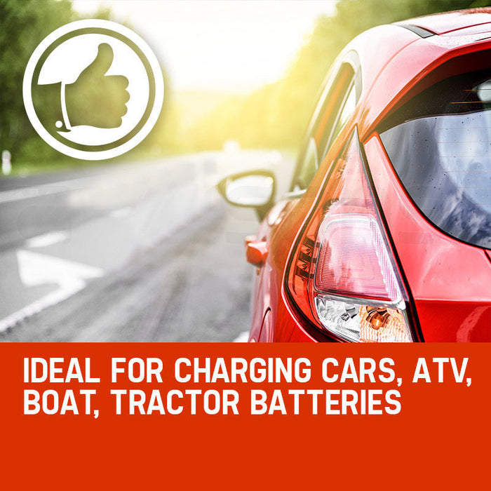 280 Amp Car Battery Charger 12V / 24V Jump Starter For Atv Boat Truck Tractor 15A Plug