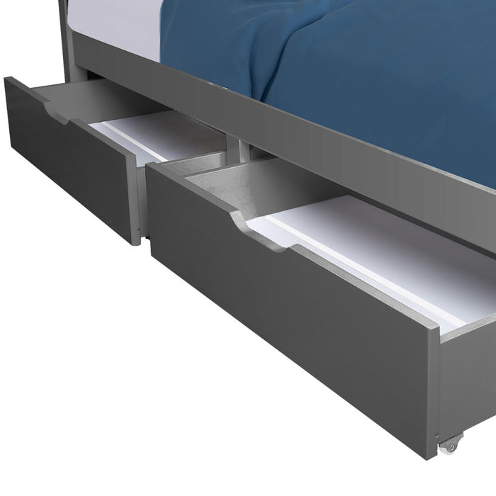 Trundle Storage Under Bunk Bed Drawers 2 Pieces Grey