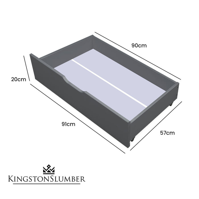 Trundle Storage Under Bunk Bed Drawers 2 Pieces Grey