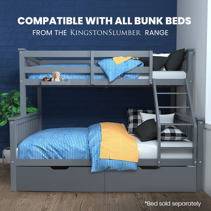 Trundle Storage Under Bunk Bed Drawers 2 Pieces Grey