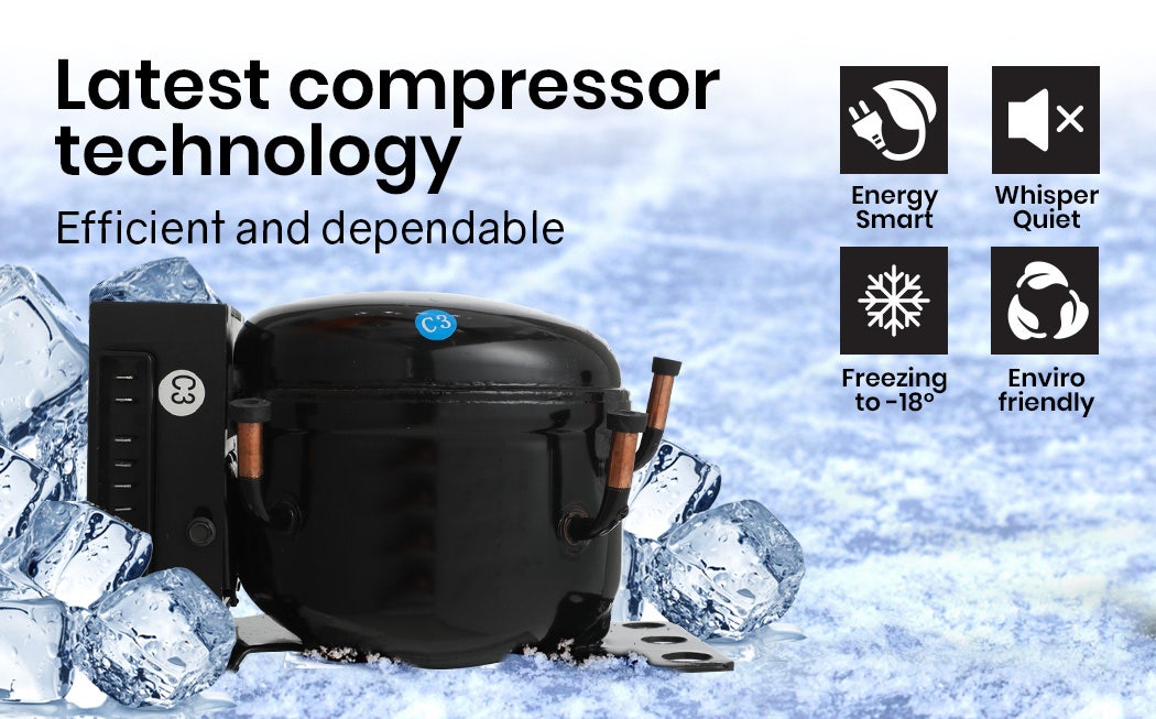 125L Portable Fridge Freezer Camping Motorhome Caravan Upright Fridges 12V / 24V / 240V Black