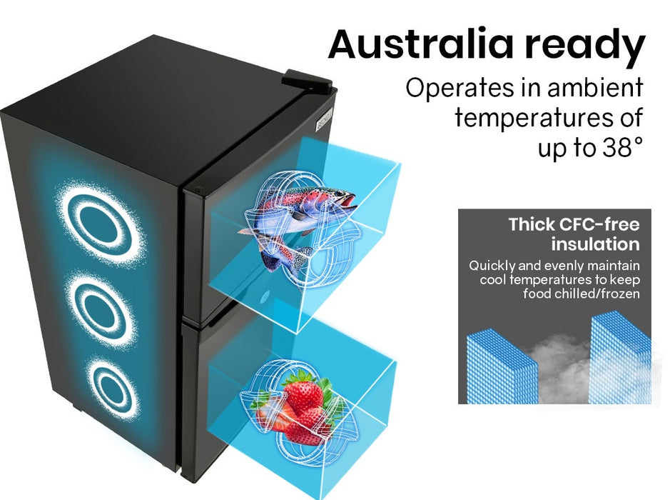 125L Portable Fridge Freezer Camping Motorhome Caravan Upright Fridges 12V / 24V / 240V Black