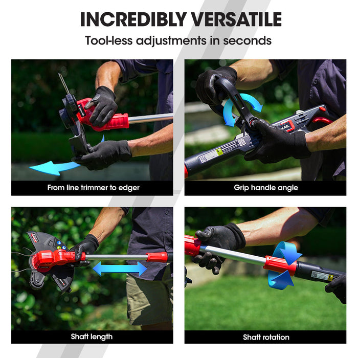 20V Cordless Line Trimmer Electric Whipper Snipper & Leaf Blower Combo Kit Battery Charger