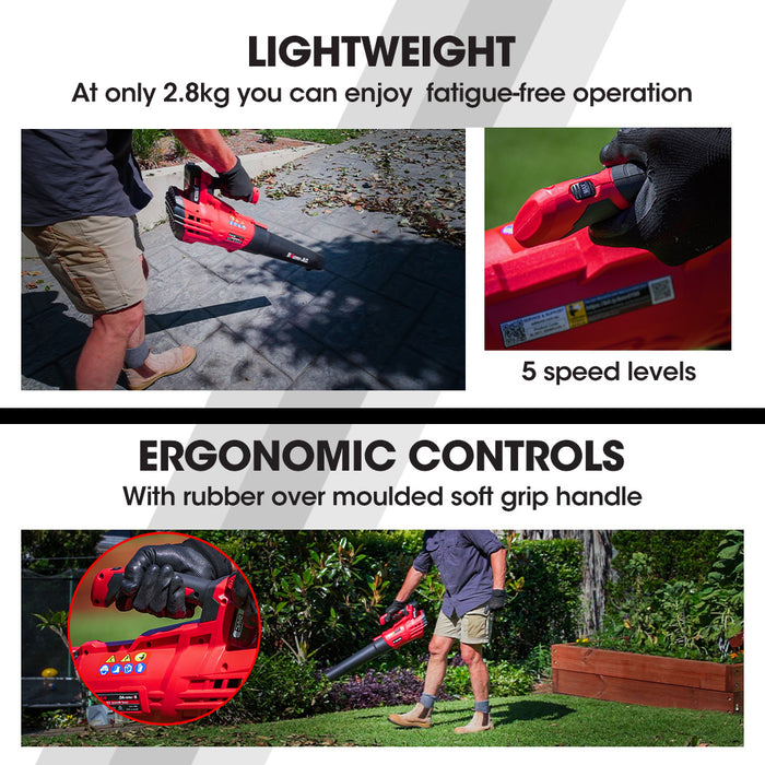 20V Cordless Line Trimmer Electric Whipper Snipper & Leaf Blower Combo Kit Battery Charger