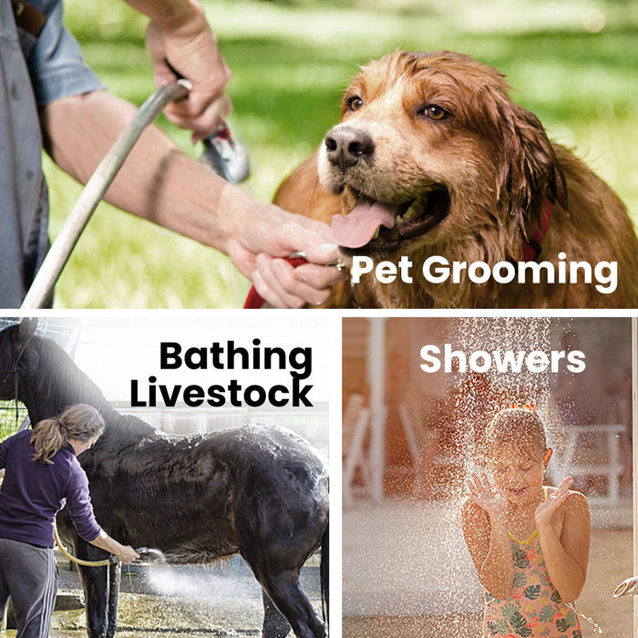 Portable Gas Outdoor Camping Hot Water Heater System With 12V Pump Shower Head Black