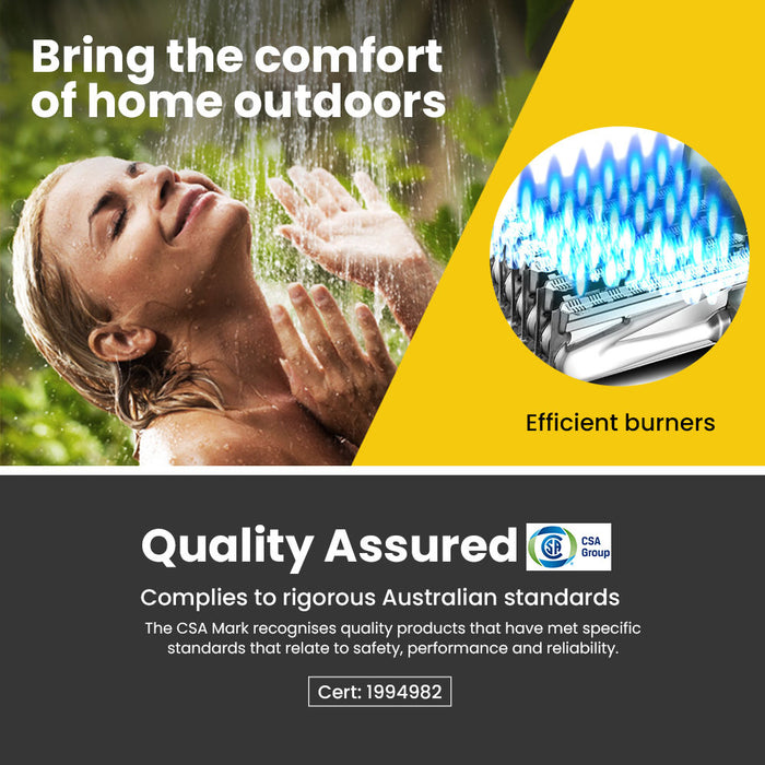 Portable Gas Outdoor Camping Hot Water Heater System With 12V Pump Shower Head White