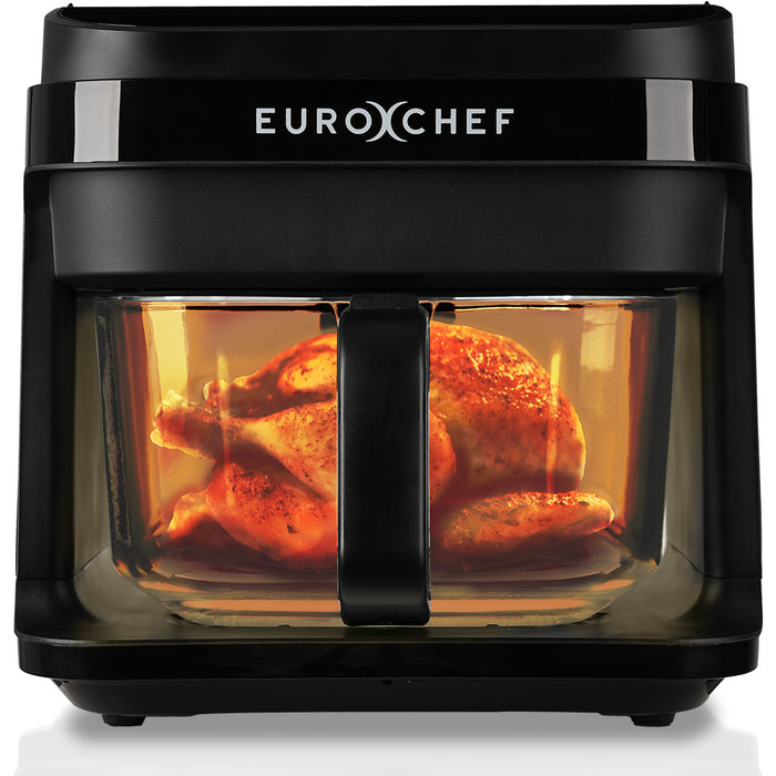 6.5L Air Fryer Electric Digital Airfryer With Glass Container Black