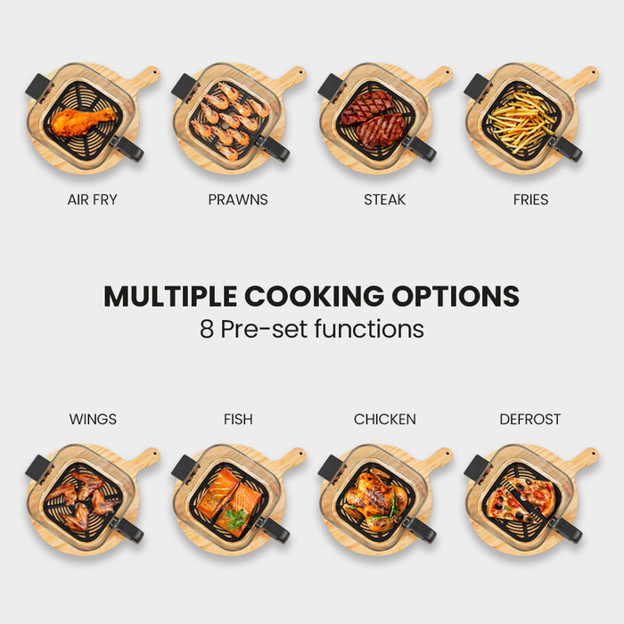 6.5L Air Fryer Electric Digital Airfryer With Glass Container Black