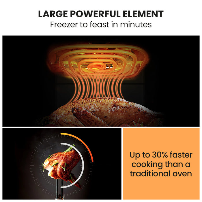 6.5L Air Fryer Electric Digital Airfryer With Glass Container Black