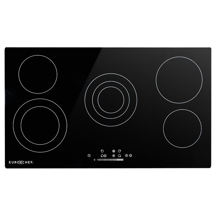 90Cm 5 Zone Ceramic Cooktop 8900W Electric Flexizone Adjustable Size Hobs Touch Controls