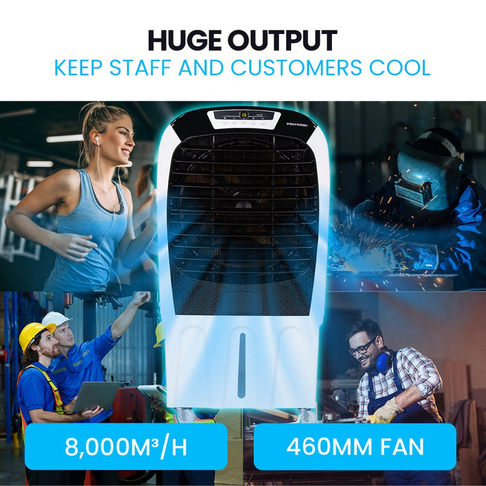 450W 80L Evaporative Air Cooler Commercial Grade Remote Control Fan