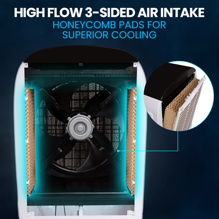 450W 80L Evaporative Air Cooler Commercial Grade Remote Control Fan