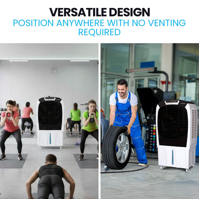 450W 80L Evaporative Air Cooler Commercial Grade Remote Control Fan