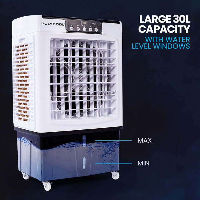30L Evaporative Air Cooler Portable Industrial Fan Purifier Humidifier Remote Control