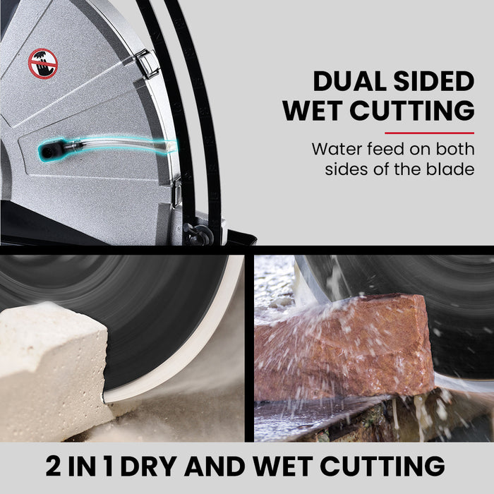 2400W Electric Concrete Saw 355Mm Demolition Cutter Wet Dry Demo Tool Circular Cutting