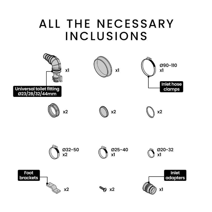 Macerator Pump 800W Commercial 4 Inlet For P-Trap Toilet Upflush Heavy-Duty